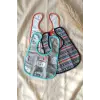 Bebek Mama Önlüğü 3lü Set - Boho Tribal Serisi Su Geçirmez Sıvı İtici Kumaş Leke Tutmaz Çıtçıtlı Ayarlanabilir Boyun Yapısı 0-12 Ay