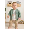 Forest Hırkalı Yeşil 3lü Bebek Takımı % 100 Pamuk