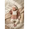 Kız Bebek Tarçın Dantel Yakalı Hastane Çıkışı ve Ekru Fitilli 5li Boho Set - %100 Yumuşak Pamuk