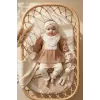 Kız Bebek Tarçın Dantel Yakalı Hastane Çıkışı ve Ekru Fitilli 5li Boho Set - %100 Yumuşak Pamuk