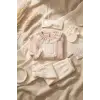 Kız Bebek Tarçın Dantel Yakalı Hastane Çıkışı ve Ekru Fitilli 5li Boho Set - %100 Yumuşak Pamuk