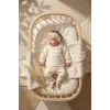 Kız Bebek Tarçın Dantel Yakalı Hastane Çıkışı ve Ekru Fitilli 5li Boho Set - %100 Yumuşak Pamuk