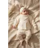 Kız Bebek Tarçın Dantel Yakalı Hastane Çıkışı ve Ekru Fitilli 5li Boho Set - %100 Yumuşak Pamuk