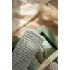 Begi Forever New 7li Organik Pamuk Müslin Ağız Bezi - Pastel Mint & Bej Waffle Dokulu Premium Hediye Kutulu