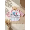 Kız Bebek Pembe Uzun Kollu Sıvı Geçirmez Mama Önlüğü - Cepli, Fil Desenli 6-24 Ay Aktivite Önlüğü