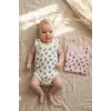 2li Bebek Kolsuz Body Seti - %100 Pamuklu Nefes Alan Pointelle Dokulu Tavşan Desenli Zıbın Takımı - Pembe & Beyaz