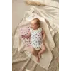 2li Bebek Kolsuz Body Seti - %100 Pamuklu Nefes Alan Pointelle Dokulu Tavşan Desenli Zıbın Takımı - Pembe & Beyaz