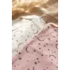 2li Nova Luna Ay Yıldız Desenli Uzun Kollu Bebek Body Seti - %100 Pamuklu Yumuşak Dokulu Antialerjik Bebek Zıbın Takımı (Pembe & Beyaz)