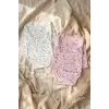 2li Nova Luna Ay Yıldız Desenli Uzun Kollu Bebek Body Seti - %100 Pamuklu Yumuşak Dokulu Antialerjik Bebek Zıbın Takımı (Pembe & Beyaz)