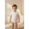 3lü Paket %100 Pamuklu Beyaz Kısa Kollu Bebek Body Takımı - Antialerjik Yumuşak Dokulu Zıbın Seti