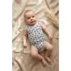 2li %100 Pamuklu Kolsuz Bebek Zıbın Takımı - Maske Desenli Gri ve Ekru Unisex Bebek Body Seti