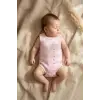 Kız Bebek Pembe Ayıcık ve Yıldız Desenli 2li Kolsuz %100 Pamuklu Zıbın Body Takımı