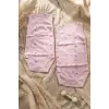 Kız Bebek Pembe Ayıcık ve Yıldız Desenli 2li Kolsuz %100 Pamuklu Zıbın Body Takımı