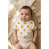 Bebek & Çocuk %100 Pamuklu Ayarlanabilir 2li Bandana Mama Önlüğü Seti - Hardal ve Aslan Desenli Safari Serisi