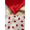2li %100 Pamuklu Bebek Bandana Fular Önlük Seti - Canlı Kırmızı ve Uğur Böceği Desenli Çıtçıtlı Salya Önlüğü
