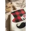 Little Man Baskılı 2li Erkek Bebek Bandana Fular Seti - %100 Yumuşak Pamuk, Mavi ve Krem Kombinli