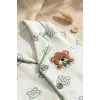 Milo Bear Bebek ve Çocuk Fitilli Pijama Takımı - Yeşil Biyeli Ayıcık Baskılı Pamuklu Kaşkorse Takım