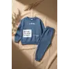 Action Street Çocuk Unisex Kahverengi Pamuklu Oversize Sweatshirt ve Jogger Eşofman Takımı