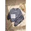 Action Street Çocuk Unisex Füme Pamuklu Oversize Sweatshirt ve Jogger Eşofman Takımı