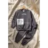 Action Street Çocuk Unisex Füme Pamuklu Oversize Sweatshirt ve Jogger Eşofman Takımı