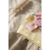Sarı Renk %100 Pamuklu Fiyonklu Kız Bebek Beresi - Ananas Figürlü ve Renkli Kurdele Detaylı Şık Bebek Şapkası