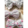 3lü Bebek ve Çocuk Pamuklu Fiyonk Bandana Seti - Yumuşak Dokulu Floral ve Kedi Desenli Saç Aksesuarı