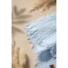 Lumière Lüks 4 Katlı Organik Pamuk Muslin Örtü - Nefes Alan Yumuşak Dokulu Bohem Stil Püsküllü Bebek ve Diz Battaniyesi