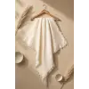 Lumière Lüks 4 Katlı Organik Pamuk Muslin Örtü - Nefes Alan Yumuşak Dokulu Bohem Stil Püsküllü Bebek ve Diz Battaniyesi