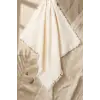 Lumière Lüks 4 Katlı Organik Pamuk Muslin Örtü - Nefes Alan Yumuşak Dokulu Bohem Stil Püsküllü Bebek ve Diz Battaniyesi