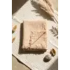 Lumière Lüks 4 Katlı Organik Pamuk Muslin Örtü - Nefes Alan Yumuşak Dokulu Bohem Stil Püsküllü Bebek ve Diz Battaniyesi
