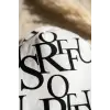 Unisex Siyah Beyaz Tipografik Desenli Pamuklu Slouchy Bere Şapka - Modern Sokak Stili Tasarım 2-4 Yaş
