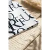 Unisex Siyah Beyaz Tipografik Desenli Pamuklu Slouchy Bere Şapka - Modern Sokak Stili Tasarım 2-4 Yaş