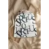 Unisex Siyah Beyaz Tipografik Desenli Pamuklu Slouchy Bere Şapka - Modern Sokak Stili Tasarım 2-4 Yaş