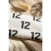 Unisex Beyaz 12 Tipografik Desenli Pamuklu Slouchy Bere Şapka - Modern Sokak Stili Tasarım 2-4 Yaş