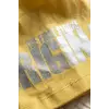Nova Street Beyaz Pamuklu Bere - Sarı Gold Baskılı Hip-Hop Tarzı Unisex Modern Şapka 2-4 Yaş