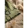 Unisex Siyah Yeşil Tipografik Desenli Pamuklu Slouchy Bere Şapka - Modern Sokak Stili Tasarım 2-4 Yaş