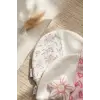 3lü % 100 Pamuklu Çiçek Aplikeli Kız Bebek Bere Şapka Seti- Kalp ve Çizgi Desenli Penye Bebek Şapkası 0-3 Ay