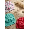Mia Soft Saten Bebek Turban Bone Seti - 3lü Fiyonklu Esnek ve Yumuşak Bebek Aksesuarı