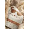 Mia Cool Cat Gri Sim Detaylı Çift Peluş 0-6 Ay Ponponlu Bebek ve Çocuk Beresi - Yumuşak Pamuklu Mevsimlik Şapka