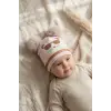 Mia Cool Cat Pembe Sim Detaylı Çift Peluş 0-6 Ay Ponponlu Bebek ve Çocuk Beresi - Yumuşak Pamuklu Mevsimlik Şapka