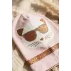 Mia Cool Cat Pembe Sim Detaylı Çift Peluş 0-6 Ay Ponponlu Bebek ve Çocuk Beresi - Yumuşak Pamuklu Mevsimlik Şapka