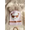 Mia Cool Cat Pembe Sim Detaylı Çift Peluş 0-6 Ay Ponponlu Bebek ve Çocuk Beresi - Yumuşak Pamuklu Mevsimlik Şapka