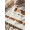 Mia Cool Cat Beyaz Sim Detaylı Çift Peluş 0-6 Ay Ponponlu Bebek ve Çocuk Beresi - Yumuşak Pamuklu Mevsimlik Şapka