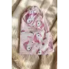 Kız Çocuk Pembe Unicorn Desenli Pamuklu Esnek Penye Bere - Gümüş Sim Detaylı Mevsimlik Çocuk Şapkası