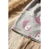Kız Çocuk Gri Unicorn Desenli Pamuklu Esnek Penye Bere - Gümüş Sim Detaylı Mevsimlik Çocuk Şapkası