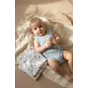 2li Erkek Bebek %100 Pamuklu Kolsuz Zıbın Seti - Beyaz Denizci ve Mavi Ay-Yıldız Desenli Body Takımı