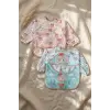Teddy Guard Sıvı Geçirmez Uzun Kollu Bebek Mama Önlüğü 2li Set - 6-24 Ay Leke Tutmaz BLW Uyumlu Ayıcık Desenli Mama Önlüğü