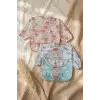 Teddy Guard Sıvı Geçirmez Uzun Kollu Bebek Mama Önlüğü 2li Set - 6-24 Ay Leke Tutmaz BLW Uyumlu Ayıcık Desenli Mama Önlüğü
