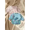 TinyJoy Su Geçirmez Uzun Kollu Mama Önlüğü Seti 6-24 Ay - 2li Paket Ayıcık ve Balina Desenli Leke Tutmaz BLW Önlüğü