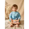 Sıvı Geçirmez Uzun Kollu Bebek Mama Önlüğü - 6-24 Ay BLW Uyumlu Aktivite Önlüğü - Sevimli Ayı ve Balina Temalı
